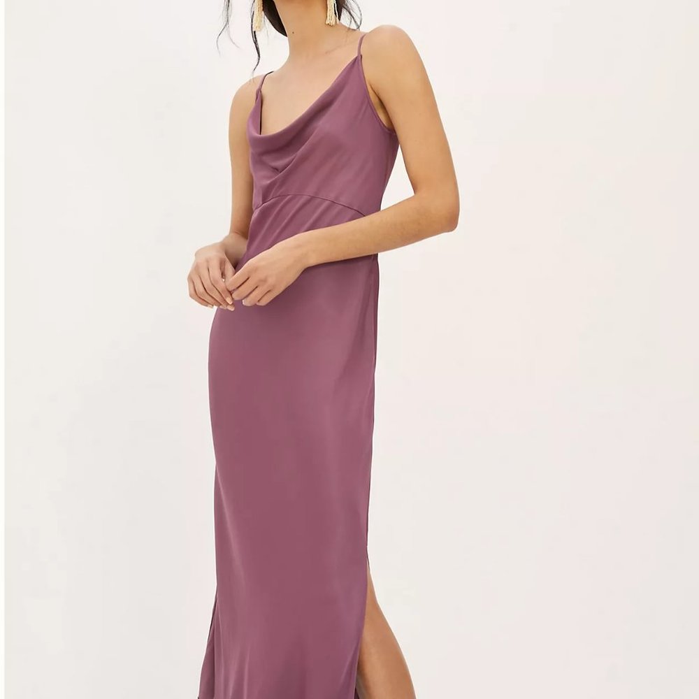 Anthropologie- Elyse Bias Slip Dress - Color Plum